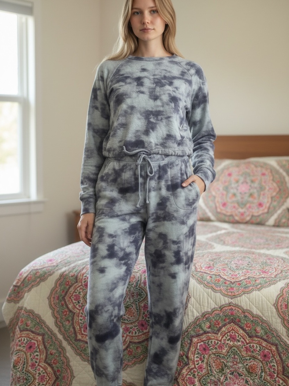 GAP Blue Gray Tie-Dye Kids Pajama Set